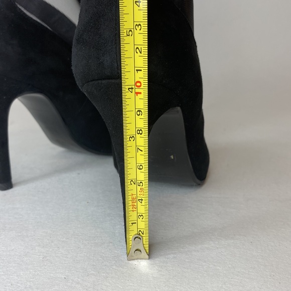 L.K. Bennett Suede Mesh Peep-Toe High Heels, Black, EU 39= Women's US size 8 - Picture 11 of 14